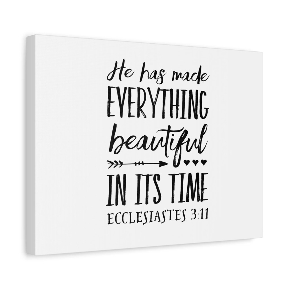 Scripture Canvas Everything Beautiful Ecclesiastes 3:11 Christian Wall Art